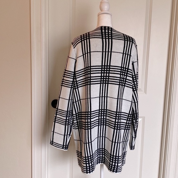 Escio black Ivory Longline cardigan Womens XL sweater open front office career - Picture 2 of 6